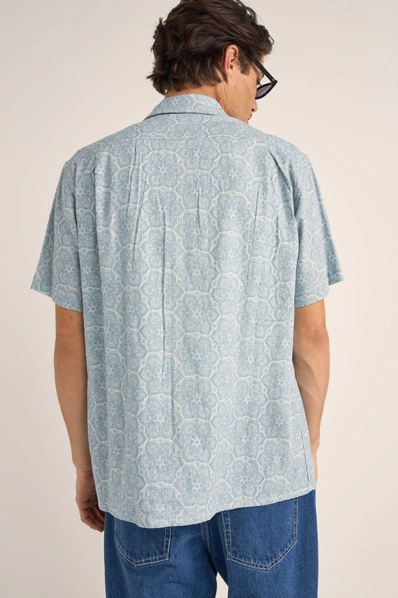 Rhythm Vera Short Sleeve Shirt Sky