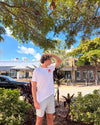 Marine Layer x SRQ Signature Crew Tee White