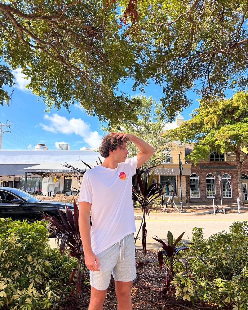 Marine Layer x SRQ Signature Crew Tee White