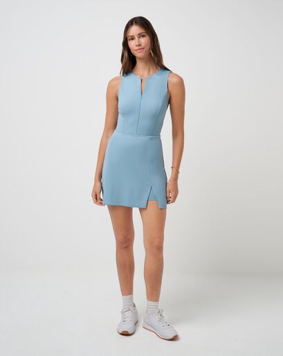 Travis Mathew Gunfire Zip Dress Smoke Blue
