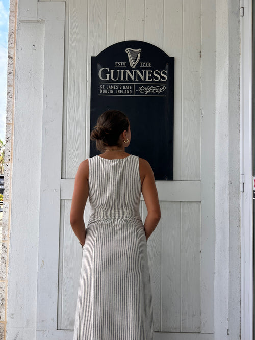Marine Layer Camila Maxi Dress Navy Stripe