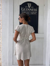 Camila Mini Dress Cream and Navy Stripe