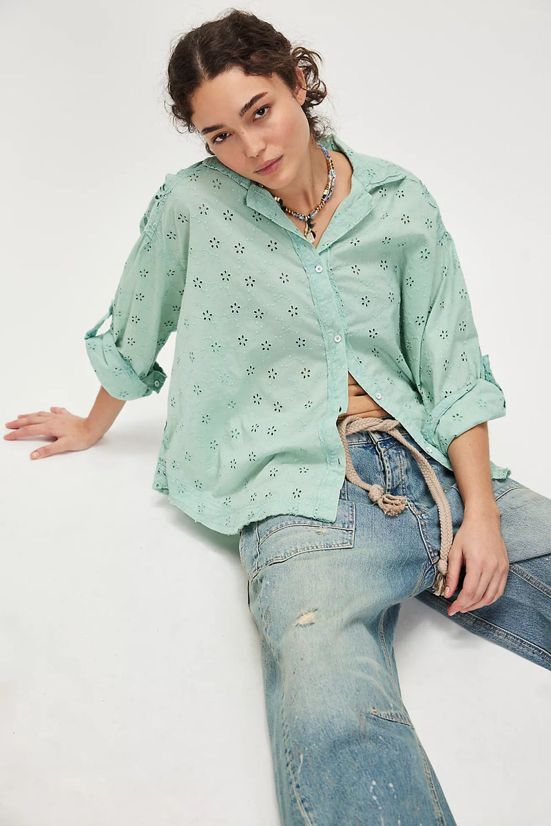 We The Free Mae Washed Eyelet Shirt