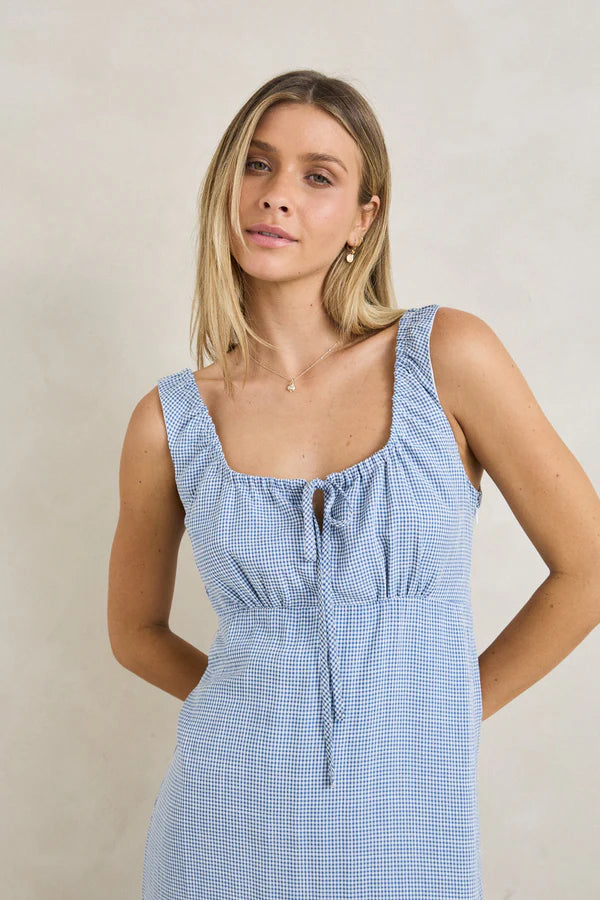 blue check dress Rhythm Del Rio Maxi – Salty Stitch Premium Black Polo Ralph FURTHER MD EOFY JUNE 26 Lined bodice Style:EP07412BK