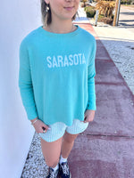 Town Pride Sarasota Aqua Palm Sweater