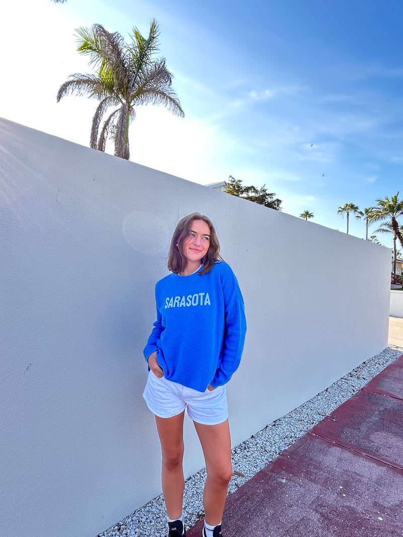 Town Pride Blue Sarasota Palm Sweater