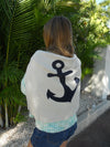 Town Pride Sarasota Sweater Natural with Anchor Graphic