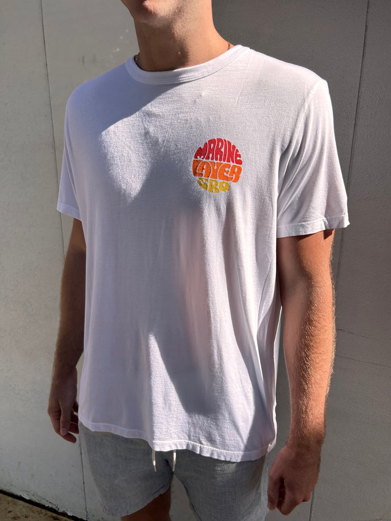 Marine Layer x SRQ Signature Crew Tee White