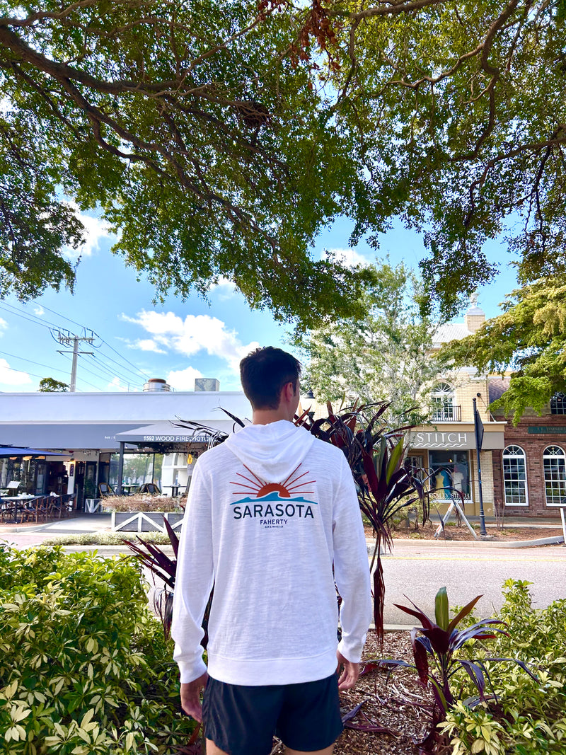 Faherty Slub Hoodie Sarasota White