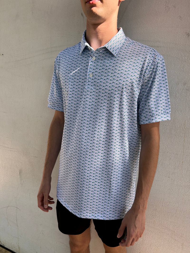 Mizzen+Main Versa Short Sleeve Polo White Island Time (Trim)