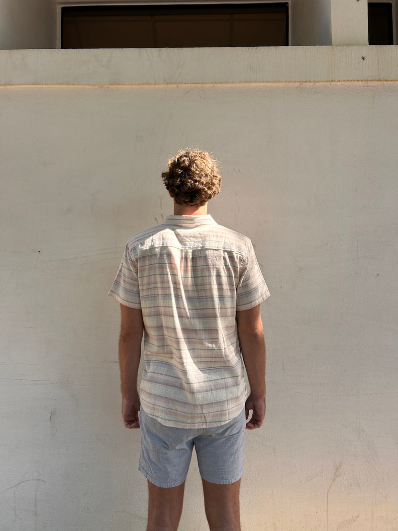 Marine Layer Stretch Selvage Short Sleeve Shirt Baja Stripe