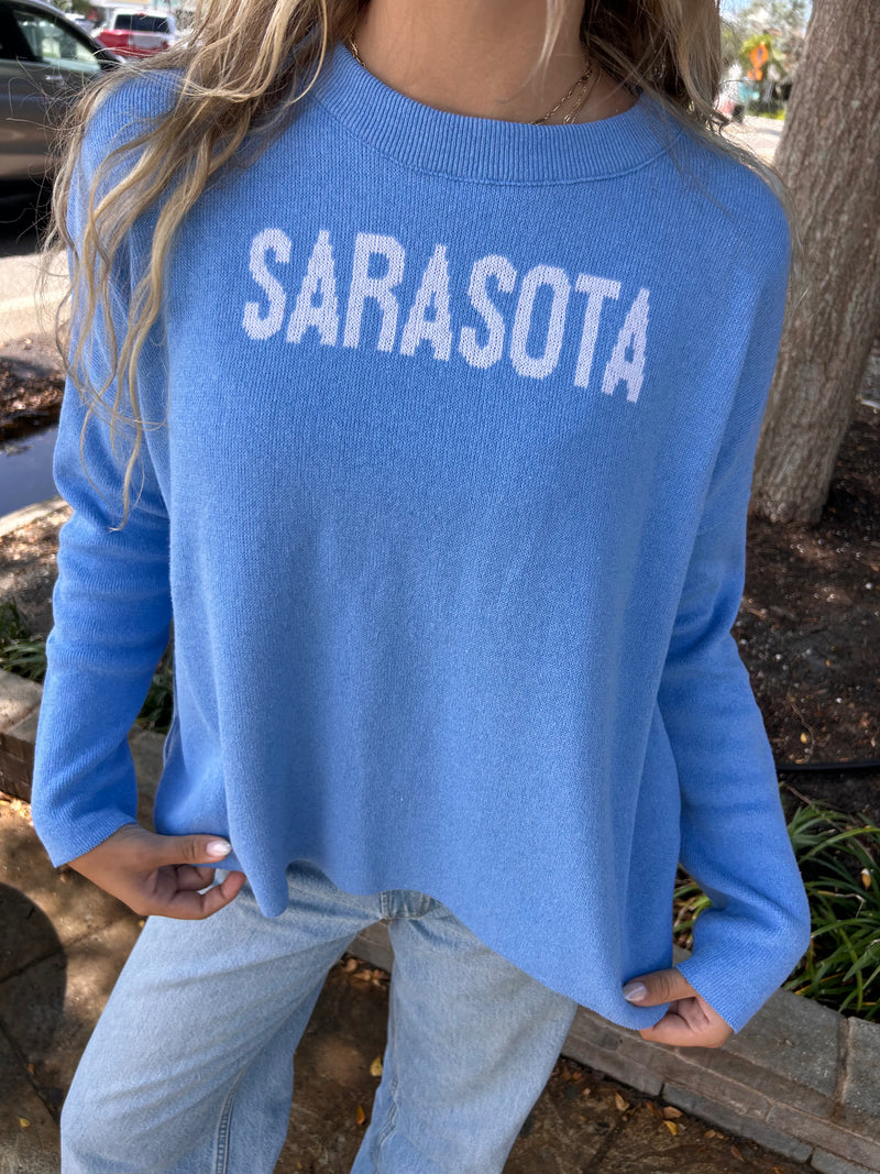 Town Pride Blue Sarasota Palm Sweater