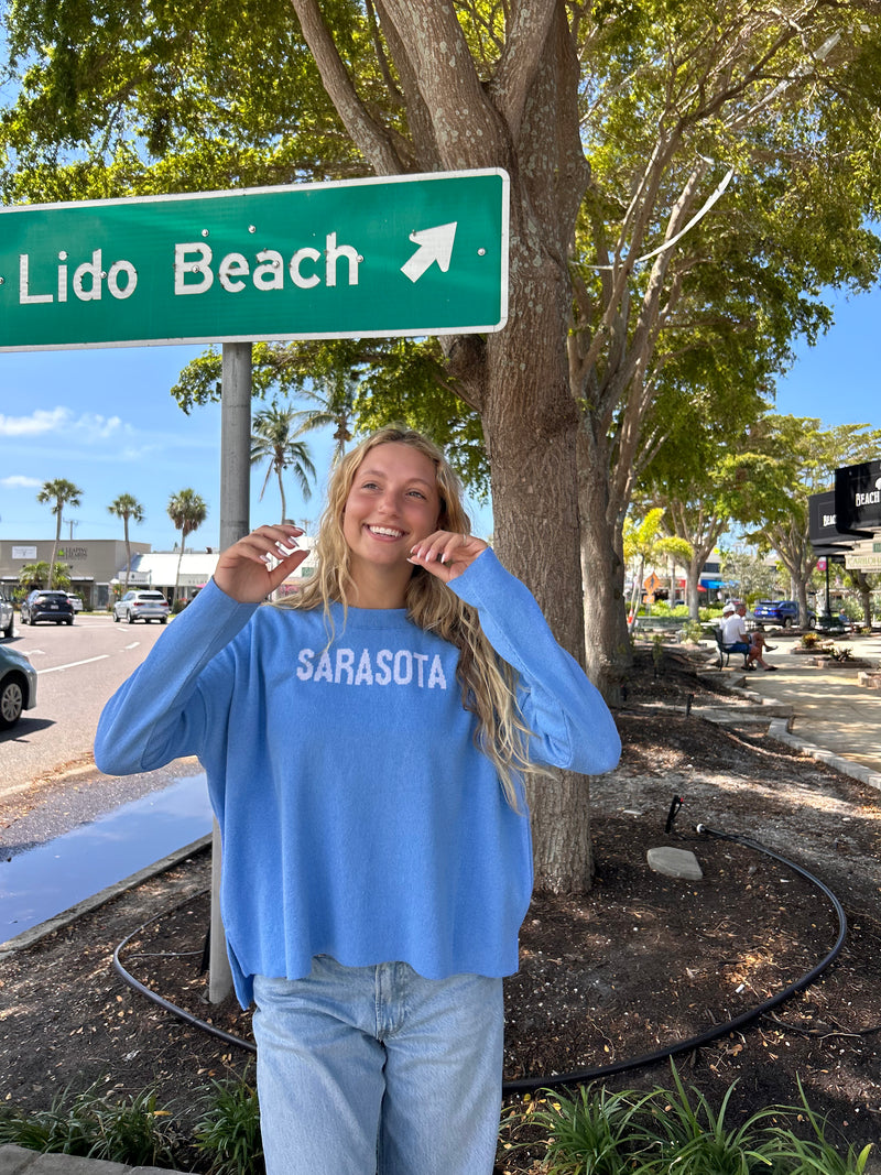 Town Pride Blue Sarasota Palm Sweater