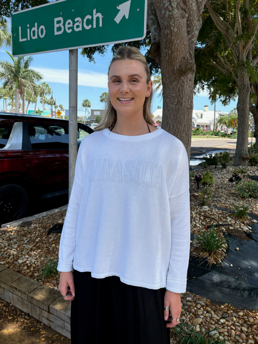 Town and Pride Sarasota Seashell Sweater White – Salty Stitch