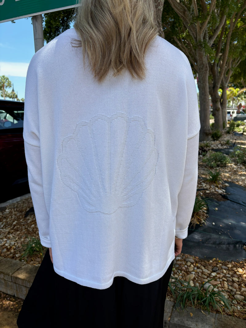 Town and Pride Sarasota Seashell Sweater White – Salty Stitch