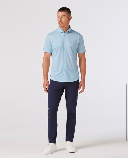 Main+Mizzen Halyard Short Sleeve Dress Shirt Light Blue Circle Montage