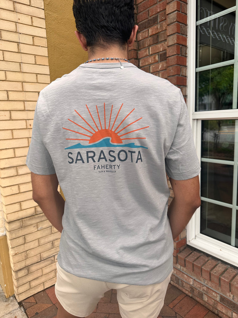 Faherty Sarasota Unwashed Pocket Tee Lakeshore Grey