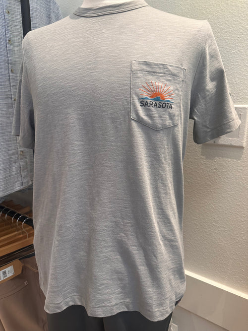 Faherty Sarasota Unwashed Pocket Tee Lakeshore Grey