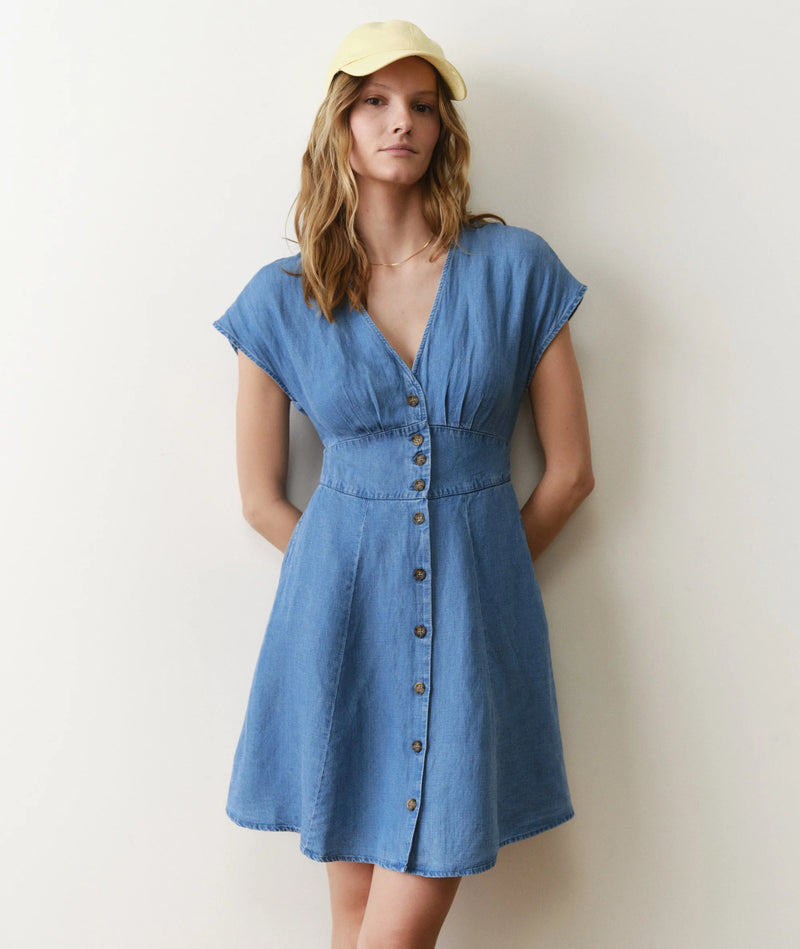 Marine Layer Camila Mini Dress Light Wash – Salty Stitch