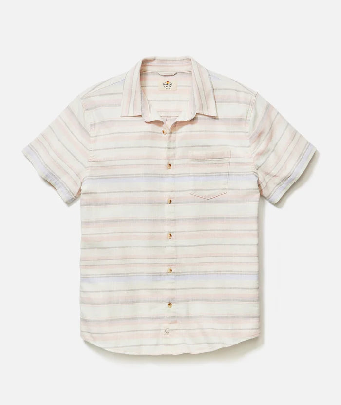 Marine Layer Stretch Selvage Short Sleeve Shirt Baja Stripe