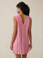 Faherty Azure Linen Dress Granita Stripe