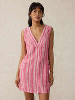 Faherty Azure Linen Dress Granita Stripe